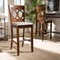 Baxton Studio Carson Grey Upholstered and Walnut Wood 2-Piece Bar Stool Set 167-10858 - alternate 5